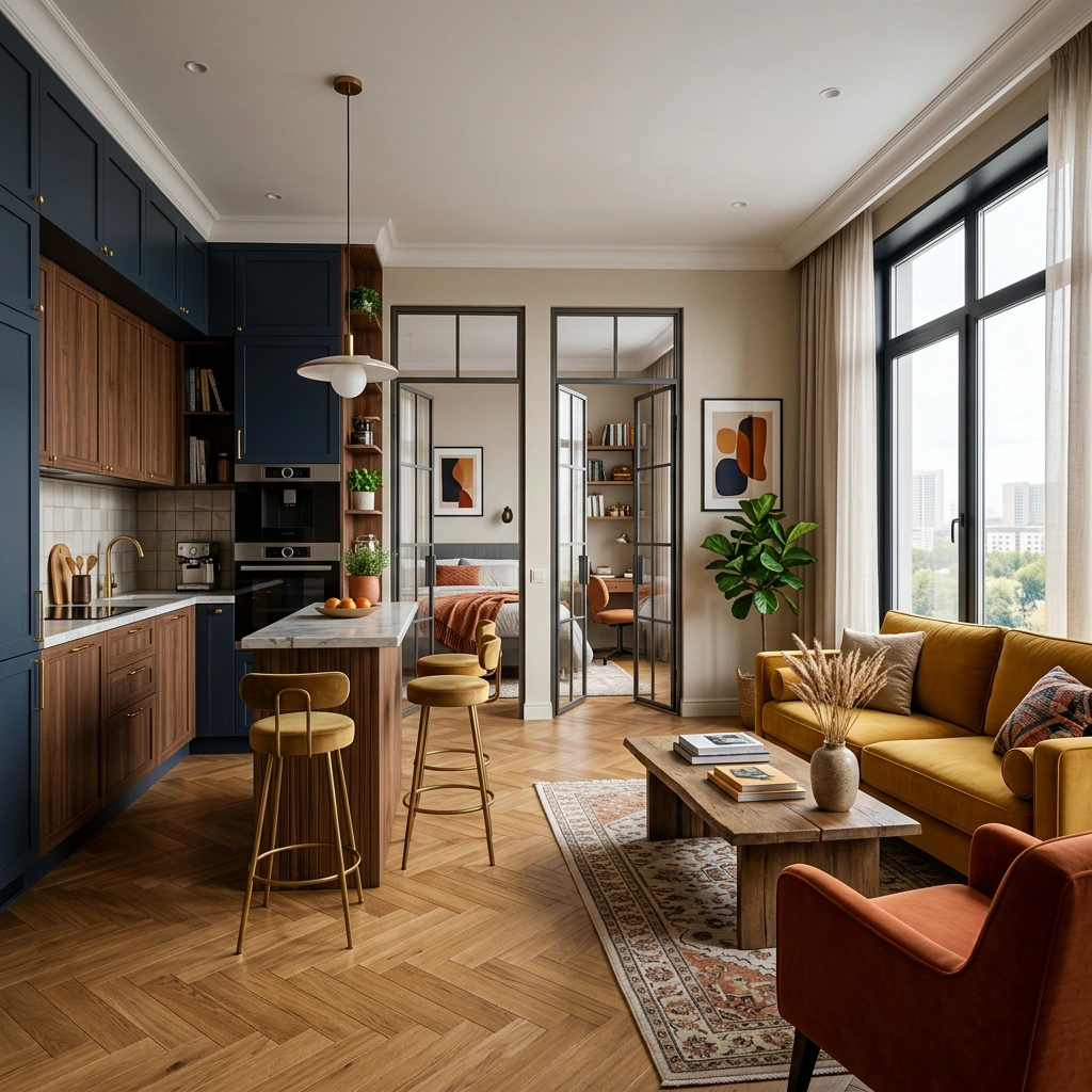 Планировка квартиры до 50 м²: студия, евродвушка или евротрёшка — сравнение форматов